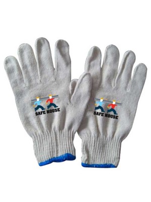 Cotton Knitted Safety Gloves  with Your Logo Printed